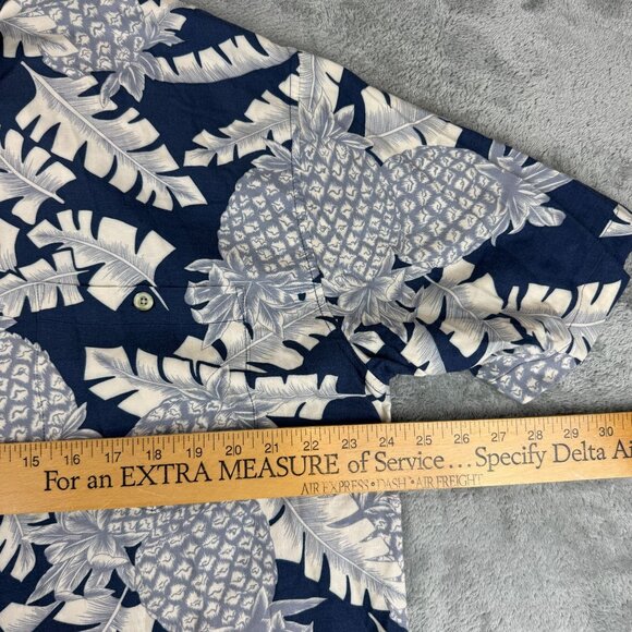 Kaylua Bay Resortwear Pineapple AOP Mens 100% Rayon Hawaiian Tropical Camp Shirt - Picture 7 of 7